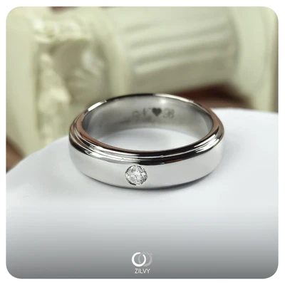 แหวนเพชรผู้ชาย Sterling Solitaire