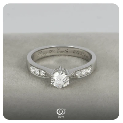 แหวนเพชร Ophelia Flanked