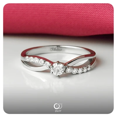 แหวนเพชร Pearl Twist