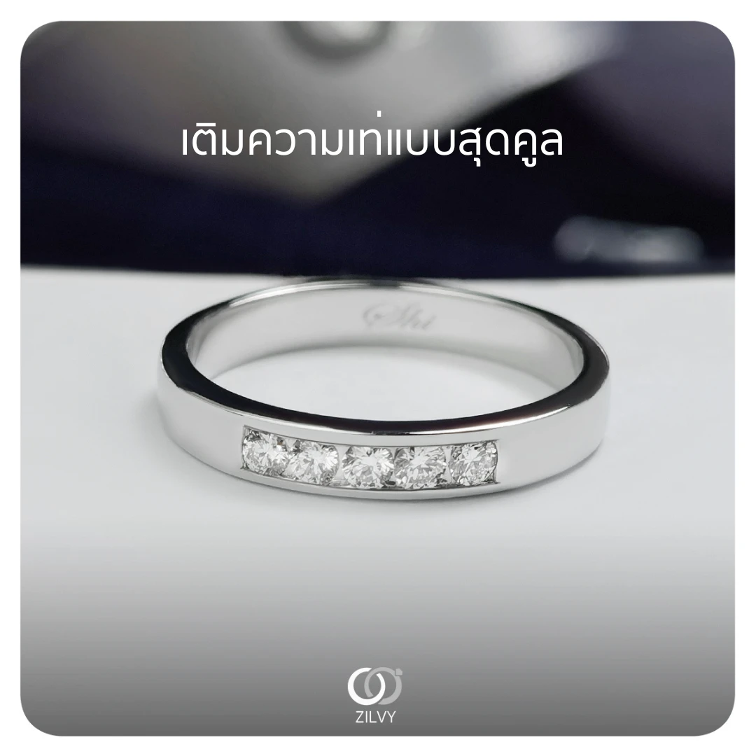 แหวนเพชรฝังสอด Bianca — ภาพงานจริง
