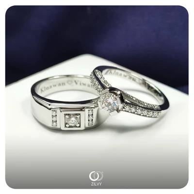 แหวนเพชร Pearl Flanked