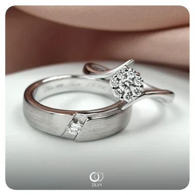 แหวนเพชร Rosette Cluster