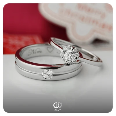 แหวนเพชร Lavande Halo