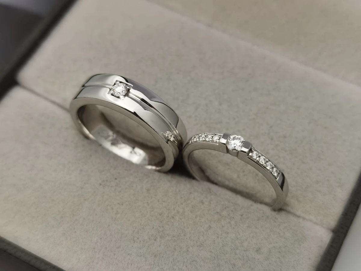 แหวนเพชรประดับข้าง Amelie — ภาพงานจริง
