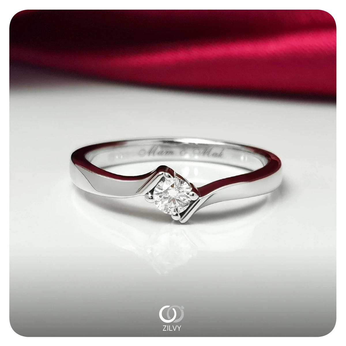 แหวนเพชรไขว้ Astrid — ภาพงานจริง