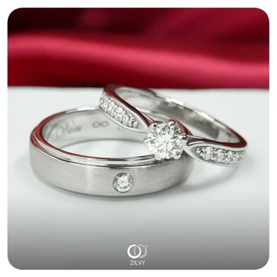 แหวนเพชร Elise Flanked