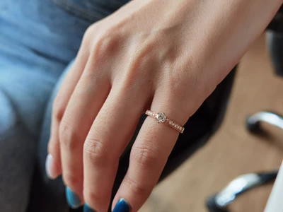 แหวนเพชร Perla Flanked