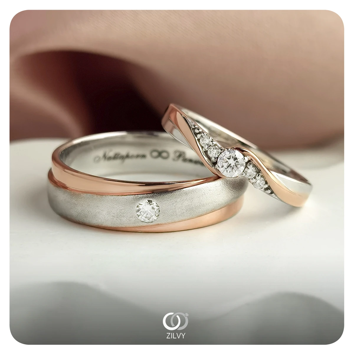 แหวนเพชร Dove Flanked