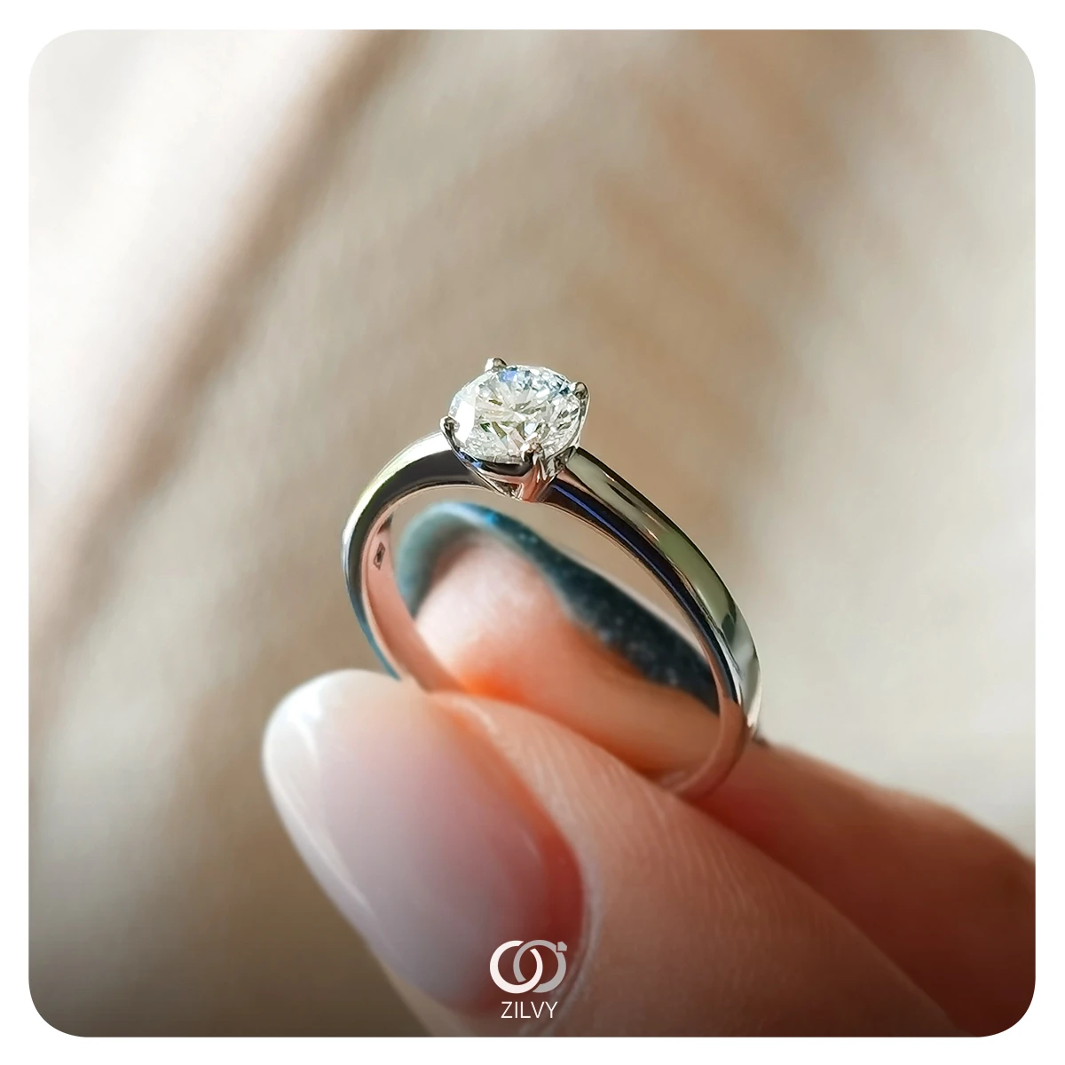 แหวนเพชรเม็ดเดี่ยว Odette — ภาพงานจริง